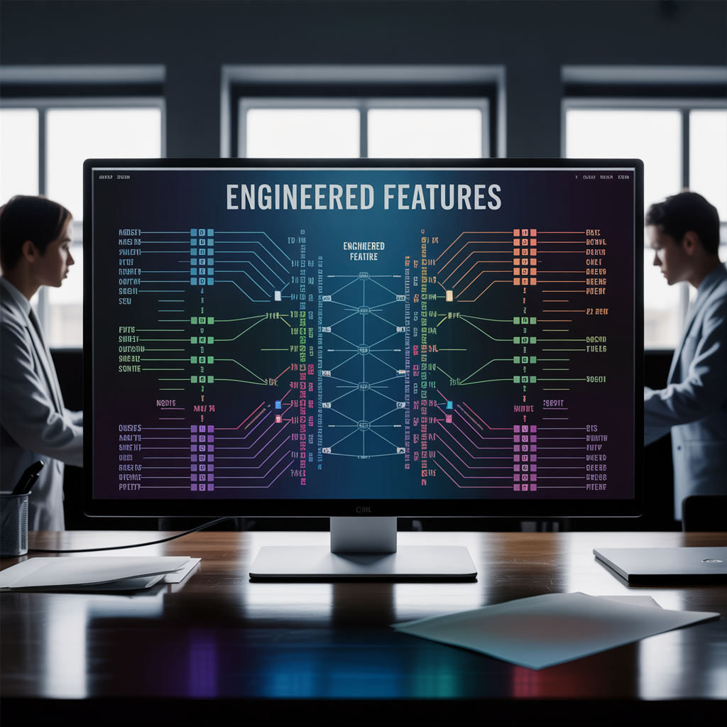 Matrix of engineered features affecting sports outcome probabilities